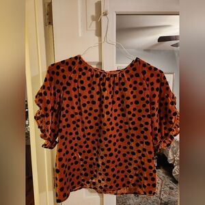 Madewell Small Polka Dot Velvet Blouse